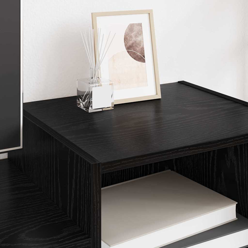 TV-kast Zwart Eiken 160 x 35 x 55 cm Bewerkt hout is nu te koop bij PeponiXL, paradijselijk wonen!