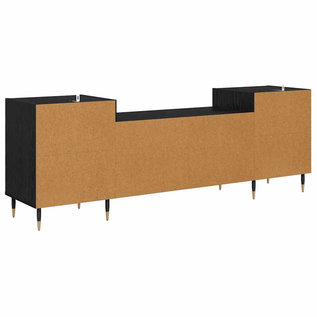 TV-kast Zwart Eiken 160 x 35 x 55 cm Bewerkt hout is nu te koop bij PeponiXL, paradijselijk wonen!