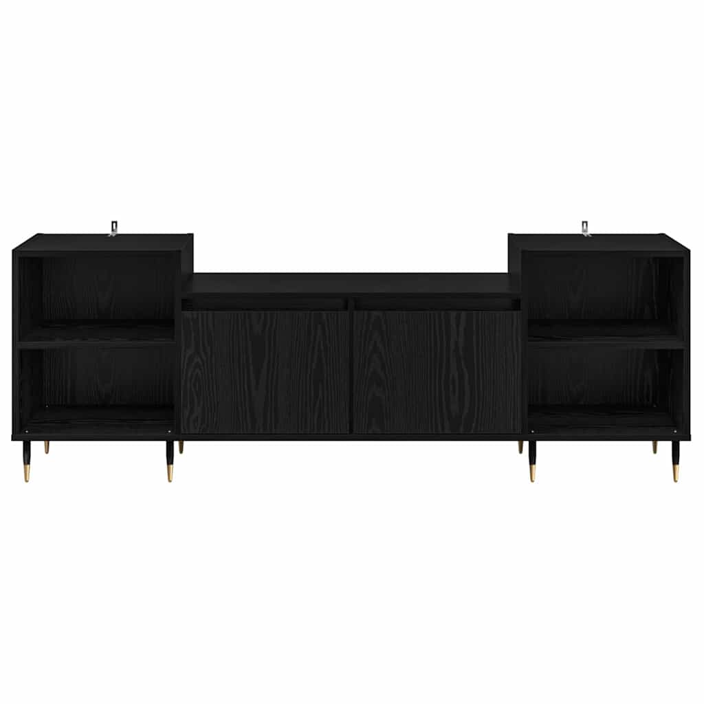 TV-kast Zwart Eiken 160 x 35 x 55 cm Bewerkt hout is nu te koop bij PeponiXL, paradijselijk wonen!