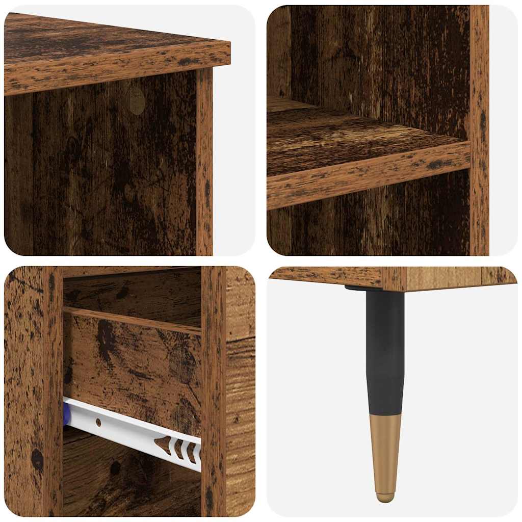Highboard met lade Oud Hout 40 x 36 x 110 cm Bewerkt hout is nu te koop bij PeponiXL, paradijselijk wonen!