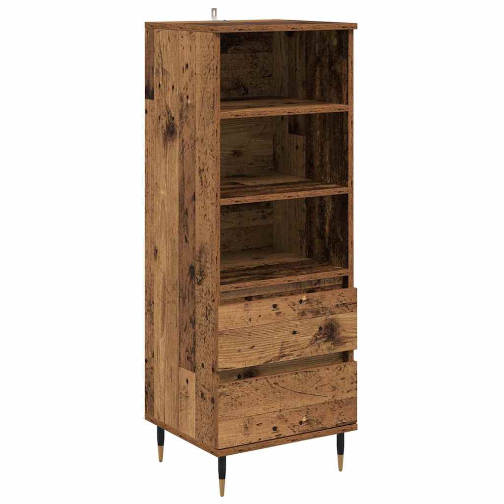 Highboard met lade Oud Hout 40 x 36 x 110 cm Bewerkt hout is nu te koop bij PeponiXL, paradijselijk wonen!