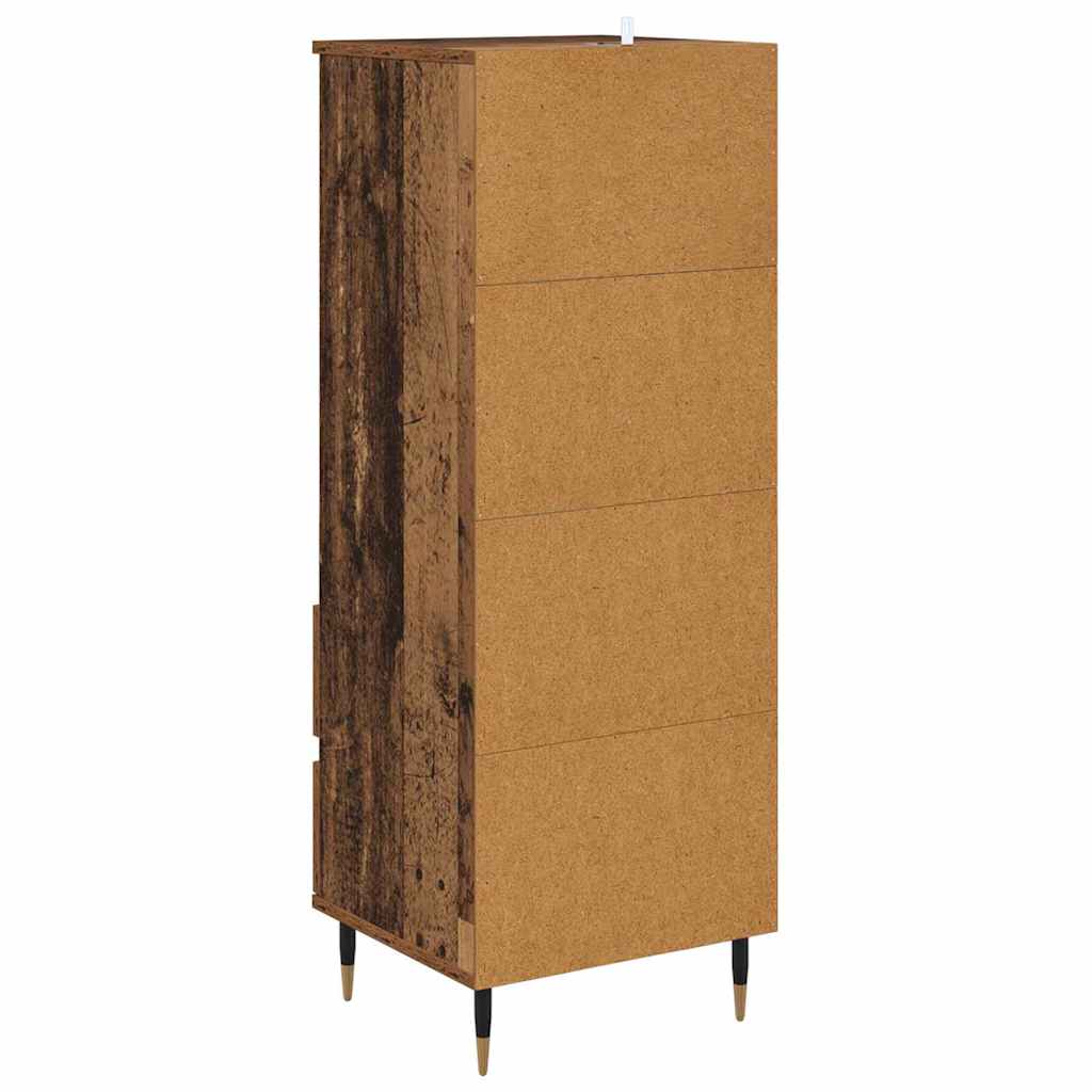 Highboard met lade Oud Hout 40 x 36 x 110 cm Bewerkt hout is nu te koop bij PeponiXL, paradijselijk wonen!
