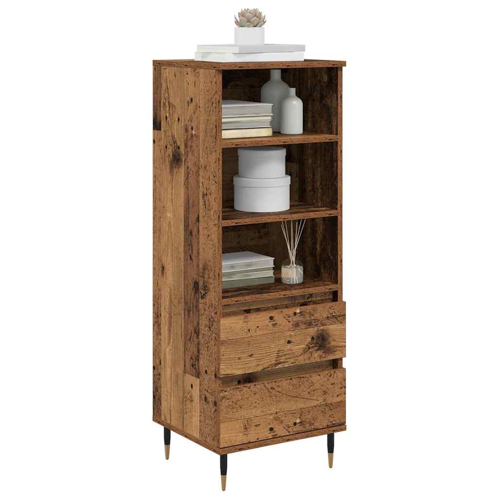 Highboard met lade Oud Hout 40 x 36 x 110 cm Bewerkt hout is nu te koop bij PeponiXL, paradijselijk wonen!