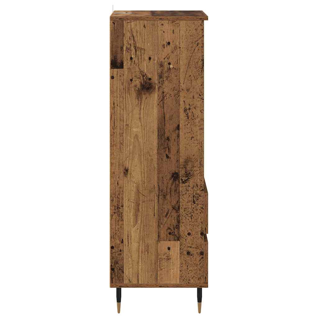 Highboard met lade Oud Hout 40 x 36 x 110 cm Bewerkt hout is nu te koop bij PeponiXL, paradijselijk wonen!