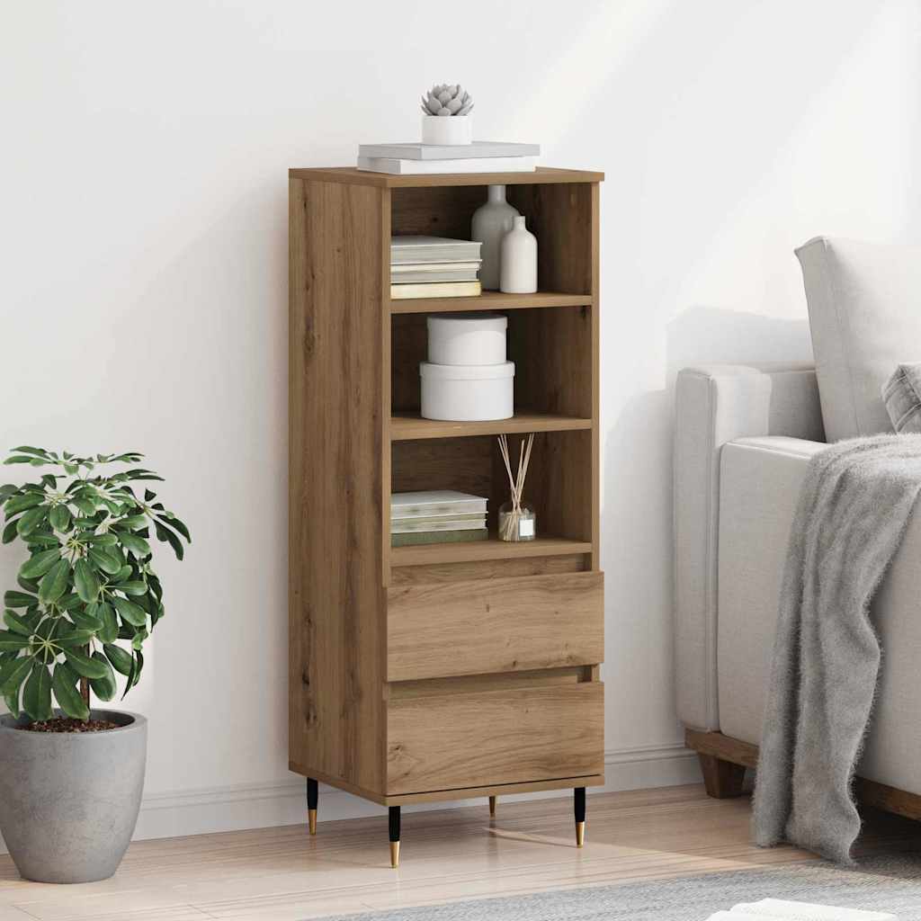 Highboard met lade Artisan Eiken 40 x 36 x 110 cm Bewerkt hout is nu te koop bij PeponiXL, paradijselijk wonen!