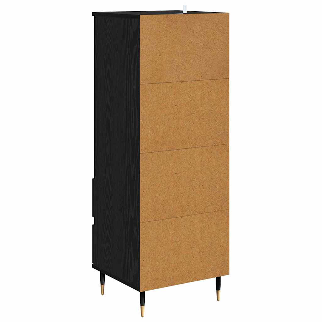 Highboard met lade Zwart Eiken 40 x 36 x 110 cm Bewerkt hout is nu te koop bij PeponiXL, paradijselijk wonen!