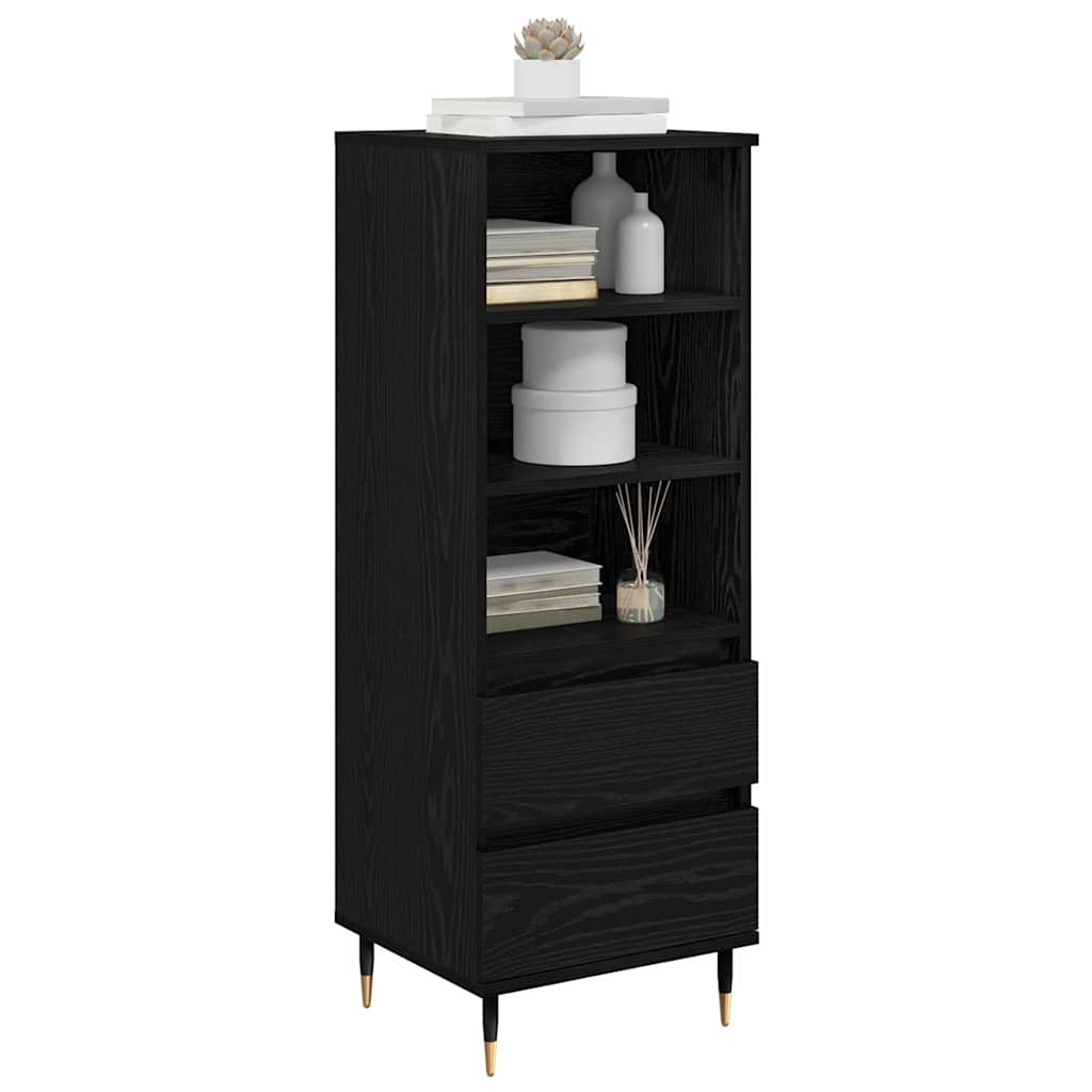 Highboard met lade Zwart Eiken 40 x 36 x 110 cm Bewerkt hout is nu te koop bij PeponiXL, paradijselijk wonen!