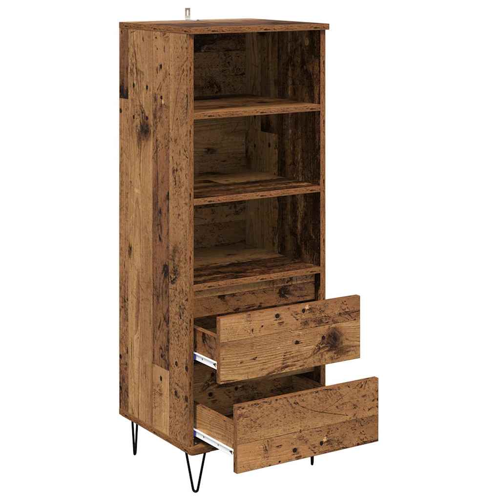 Highboard met lade Oud Hout 40 x 36 x 110 cm Bewerkt hout is nu te koop bij PeponiXL, paradijselijk wonen!
