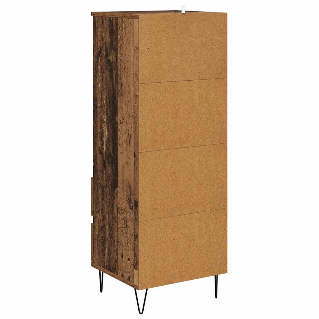 Highboard met lade Oud Hout 40 x 36 x 110 cm Bewerkt hout is nu te koop bij PeponiXL, paradijselijk wonen!