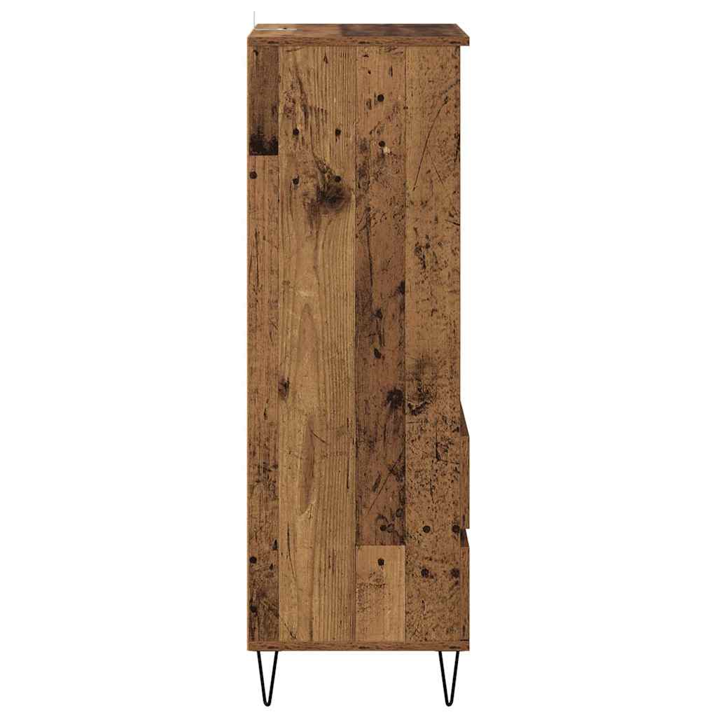 Highboard met lade Oud Hout 40 x 36 x 110 cm Bewerkt hout is nu te koop bij PeponiXL, paradijselijk wonen!