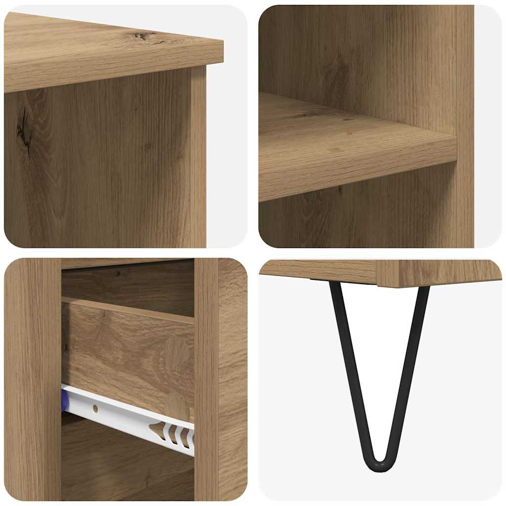 Highboard met lade Artisan Eiken 40 x 36 x 110 cm Bewerkt hout is nu te koop bij PeponiXL, paradijselijk wonen!