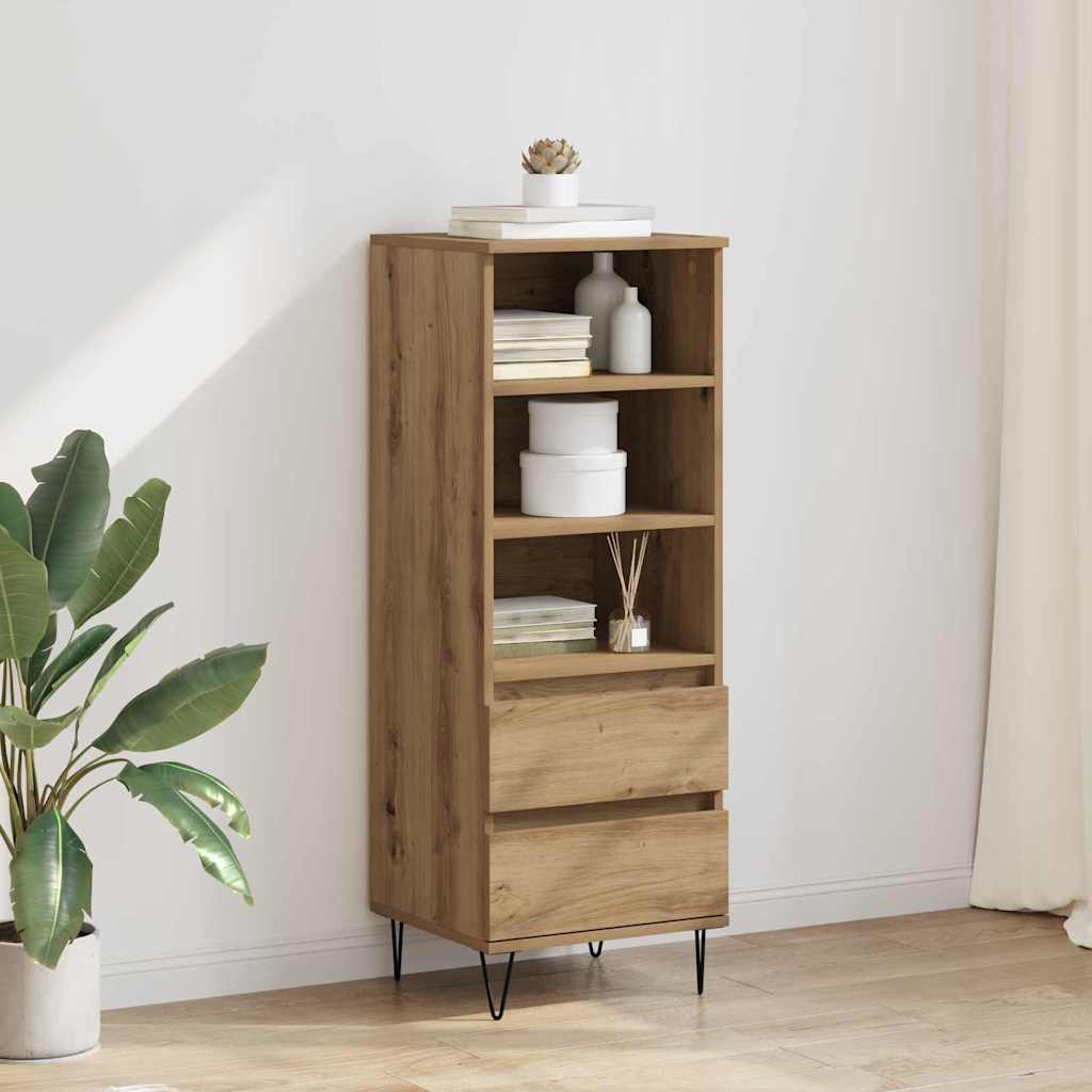 Highboard met lade Artisan Eiken 40 x 36 x 110 cm Bewerkt hout is nu te koop bij PeponiXL, paradijselijk wonen!