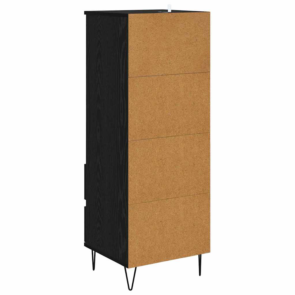 Highboard met lade Zwart Eiken 40 x 36 x 110 cm Bewerkt hout is nu te koop bij PeponiXL, paradijselijk wonen!