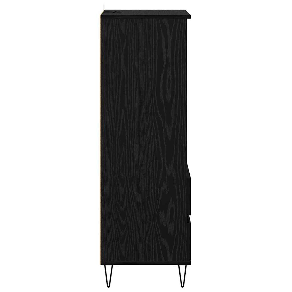 Highboard met lade Zwart Eiken 40 x 36 x 110 cm Bewerkt hout is nu te koop bij PeponiXL, paradijselijk wonen!