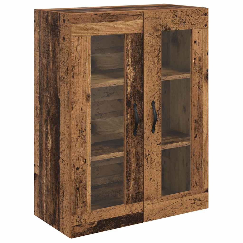 Wandkast Oud Hout 69,5 x 34 x 90 cm Geengineerd Hout en Glas is nu te koop bij PeponiXL, paradijselijk wonen!