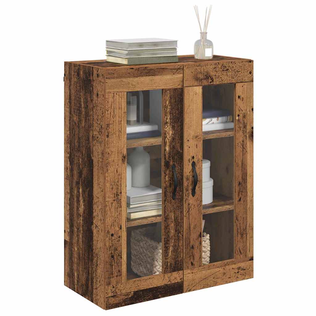Wandkast Oud Hout 69,5 x 34 x 90 cm Geengineerd Hout en Glas is nu te koop bij PeponiXL, paradijselijk wonen!