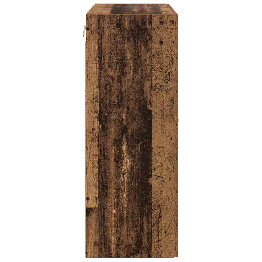 Wandkast Oud Hout 69,5 x 34 x 90 cm Geengineerd Hout en Glas is nu te koop bij PeponiXL, paradijselijk wonen!