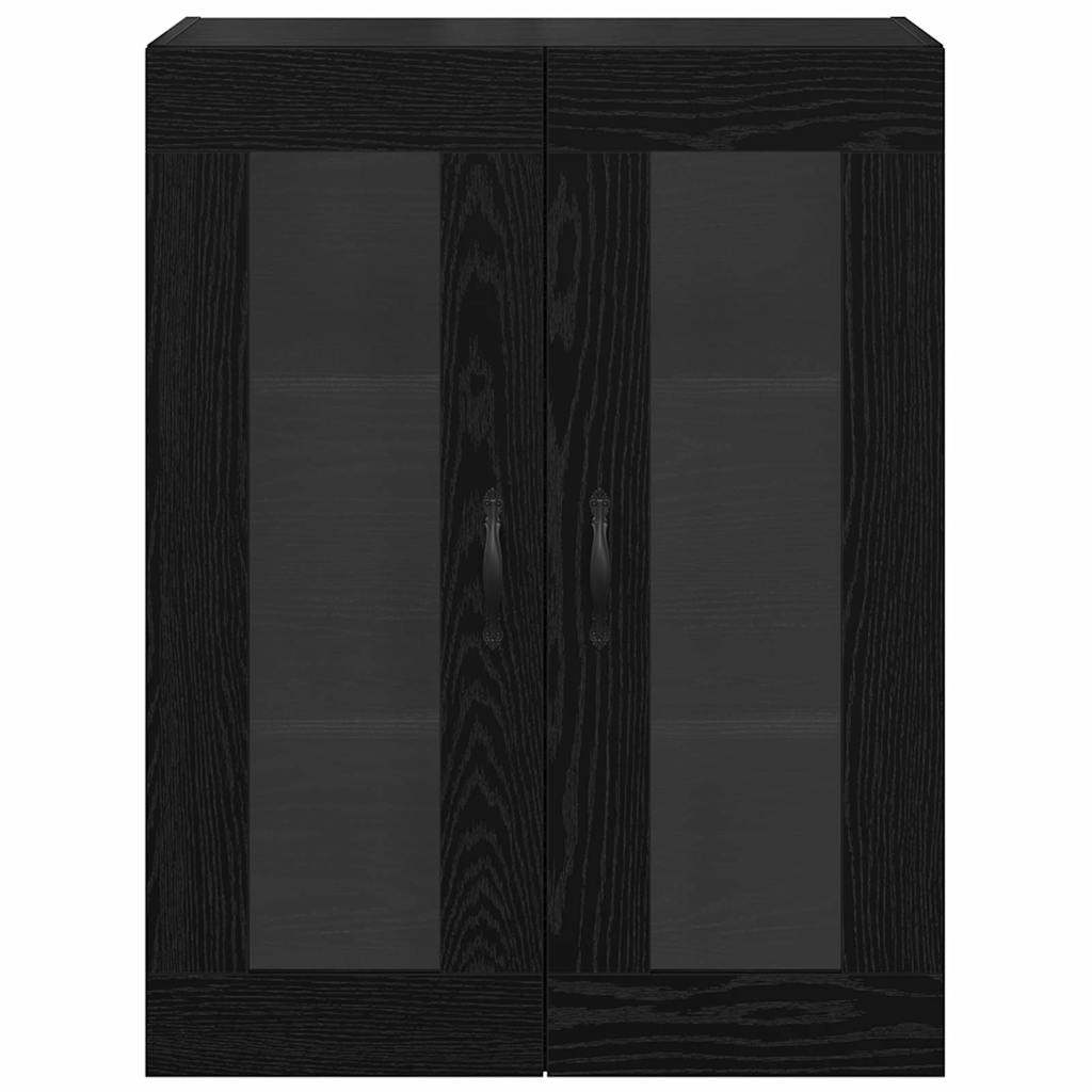 Wandkast Zwart Eiken 69,5 x 34 x 90 cm Geengineerd Hout en Glas is nu te koop bij PeponiXL, paradijselijk wonen!