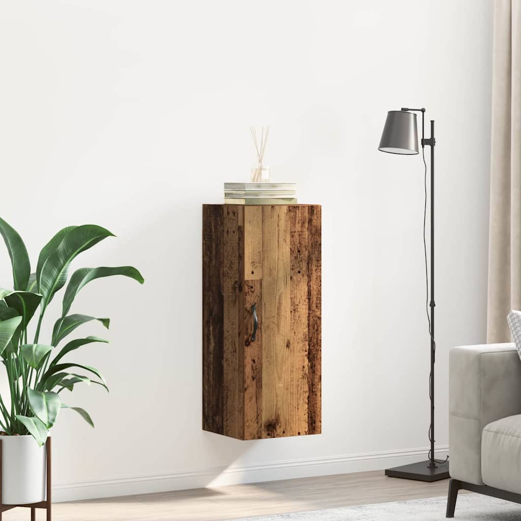 Wandkast Oud Hout 34,5 x 34 x 90 cm Bewerkt hout is nu te koop bij PeponiXL, paradijselijk wonen!