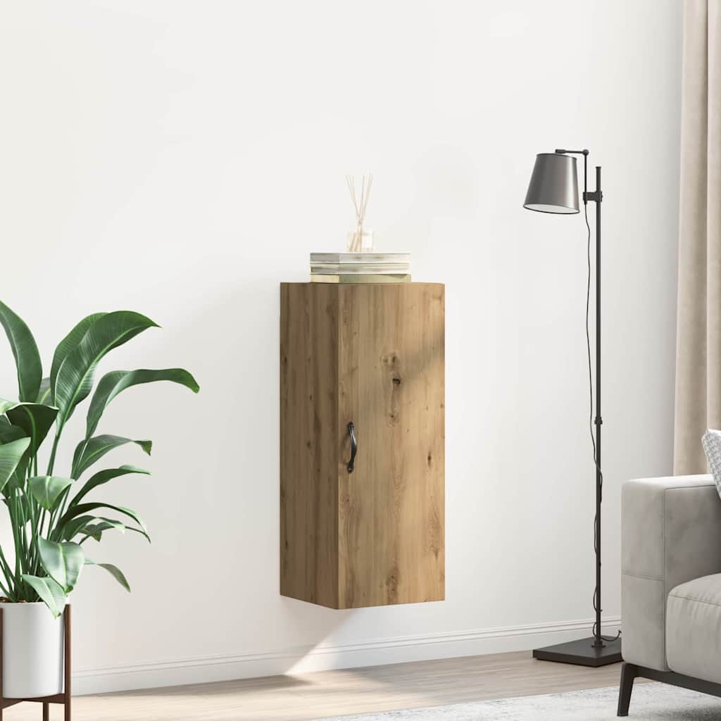 Wandkast Artisan Eiken 34,5 x 34 x 90 cm Bewerkt hout is nu te koop bij PeponiXL, paradijselijk wonen!