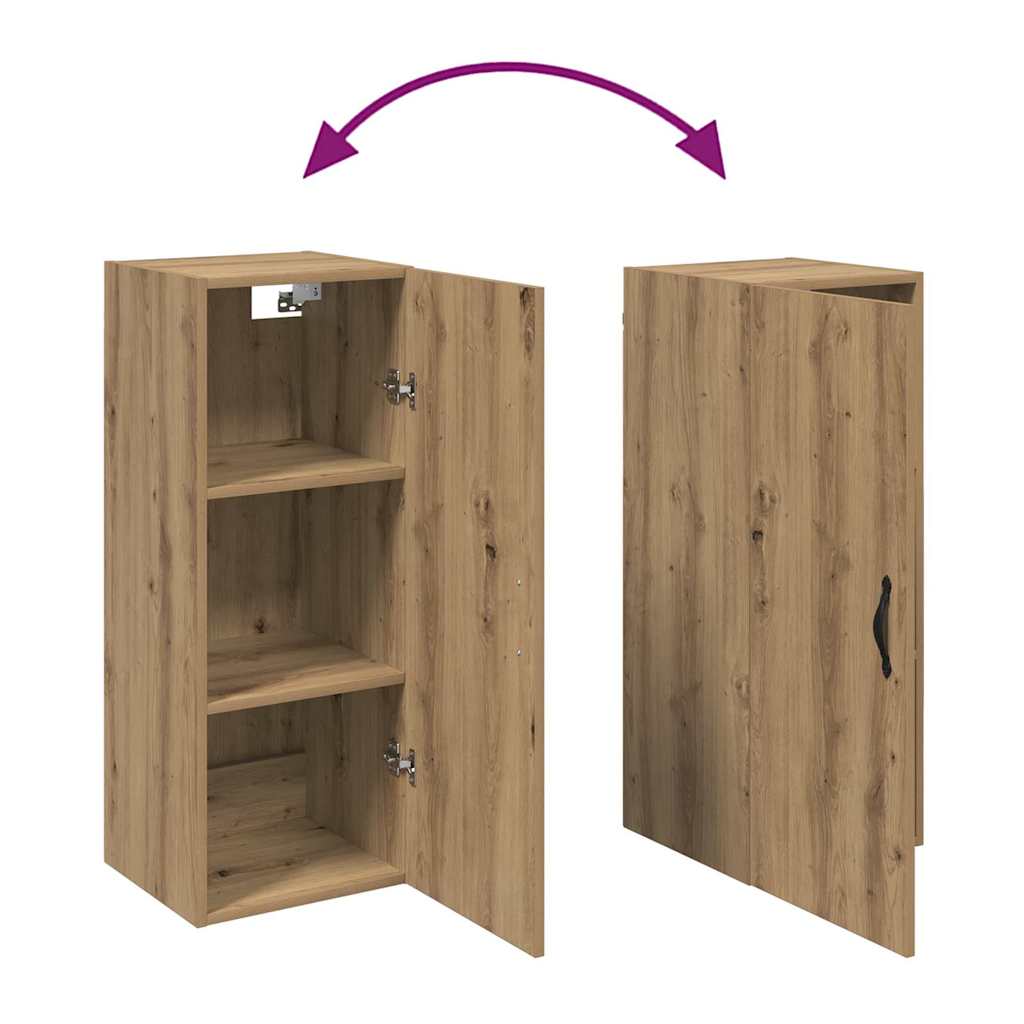 Wandkast Artisan Eiken 34,5 x 34 x 90 cm Bewerkt hout is nu te koop bij PeponiXL, paradijselijk wonen!
