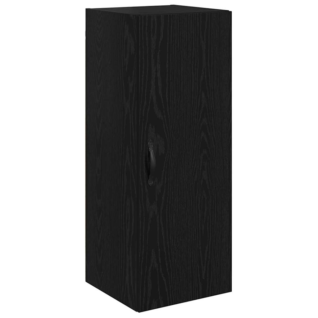 Wandkast Zwart Eiken 34,5 x 34 x 90 cm Bewerkt hout is nu te koop bij PeponiXL, paradijselijk wonen!