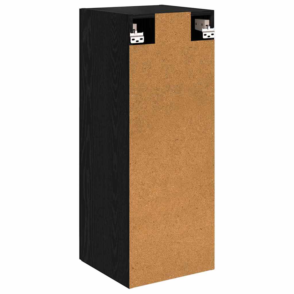 Wandkast Zwart Eiken 34,5 x 34 x 90 cm Bewerkt hout is nu te koop bij PeponiXL, paradijselijk wonen!