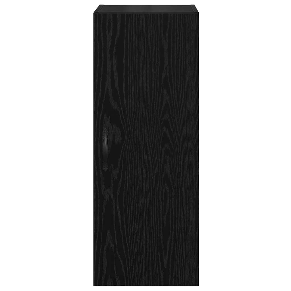 Wandkast Zwart Eiken 34,5 x 34 x 90 cm Bewerkt hout is nu te koop bij PeponiXL, paradijselijk wonen!