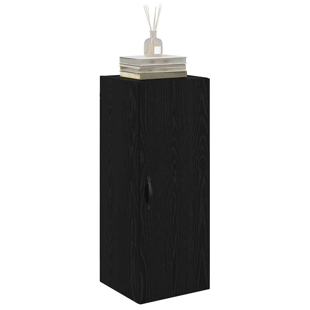 Wandkast Zwart Eiken 34,5 x 34 x 90 cm Bewerkt hout is nu te koop bij PeponiXL, paradijselijk wonen!