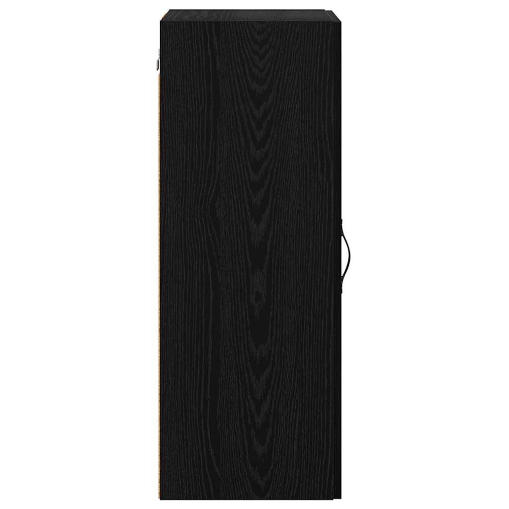 Wandkast Zwart Eiken 34,5 x 34 x 90 cm Bewerkt hout is nu te koop bij PeponiXL, paradijselijk wonen!