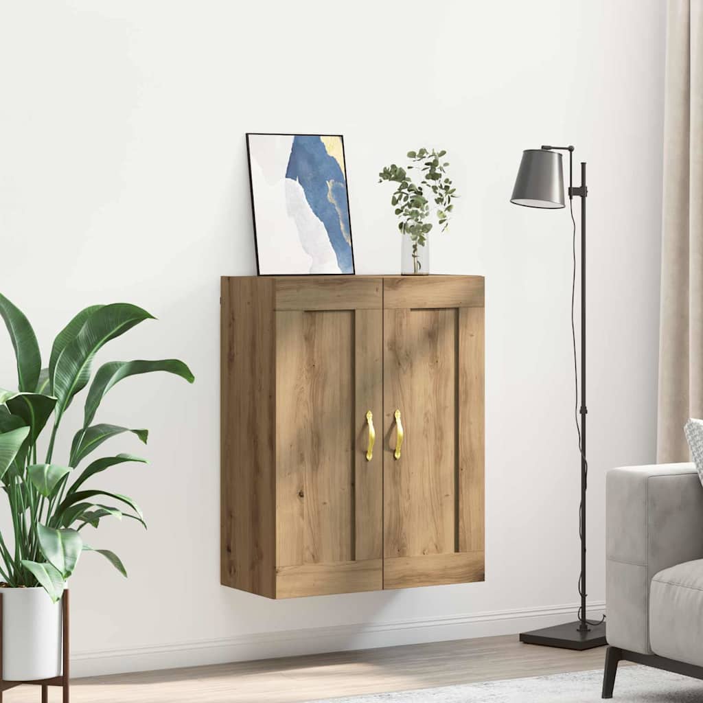 Wandkast Artisan Eiken 69,5 x 34 x 90 cm Bewerkt hout is nu te koop bij PeponiXL, paradijselijk wonen!