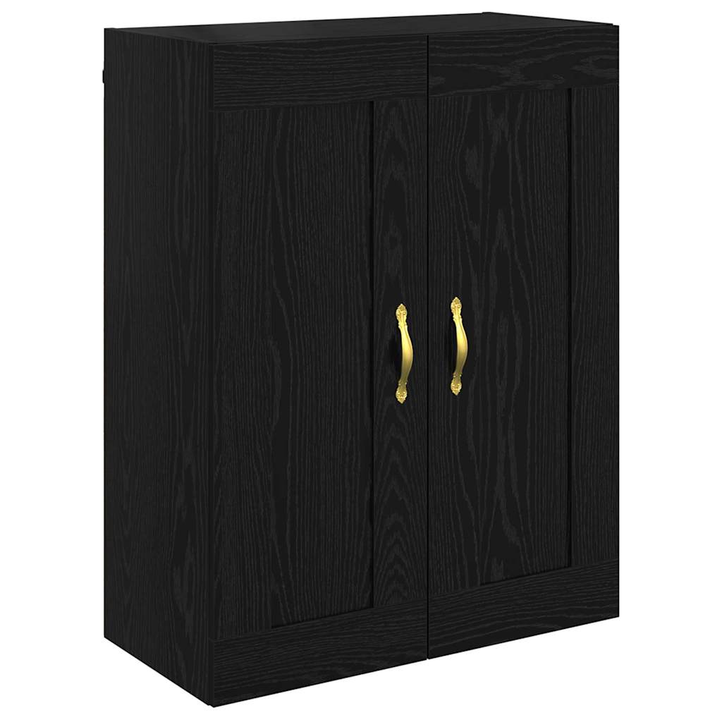 Wandkast Zwart Eiken 69,5 x 34 x 90 cm Bewerkt hout is nu te koop bij PeponiXL, paradijselijk wonen!