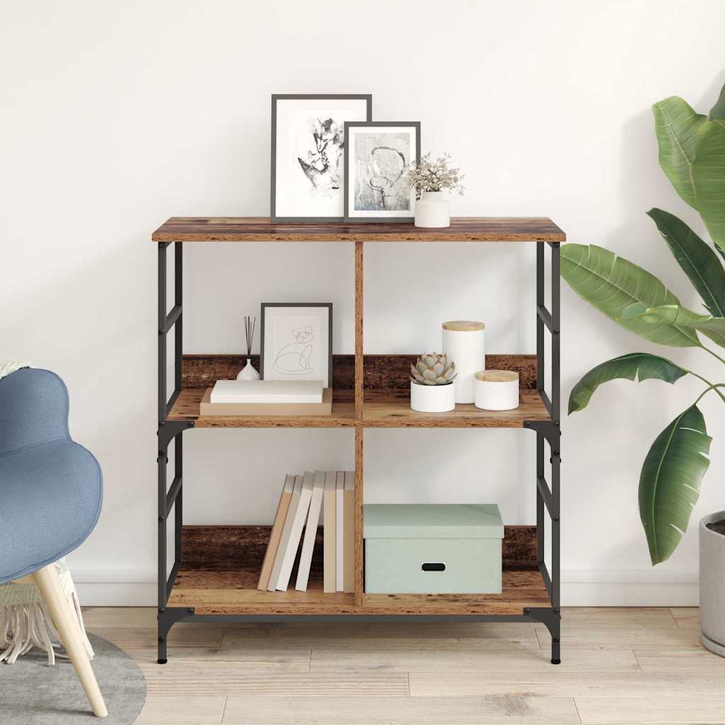 Boekenkast Oud hout 78,5 x 33 x 82 cm Bewerkt hout is nu te koop bij PeponiXL, paradijselijk wonen!