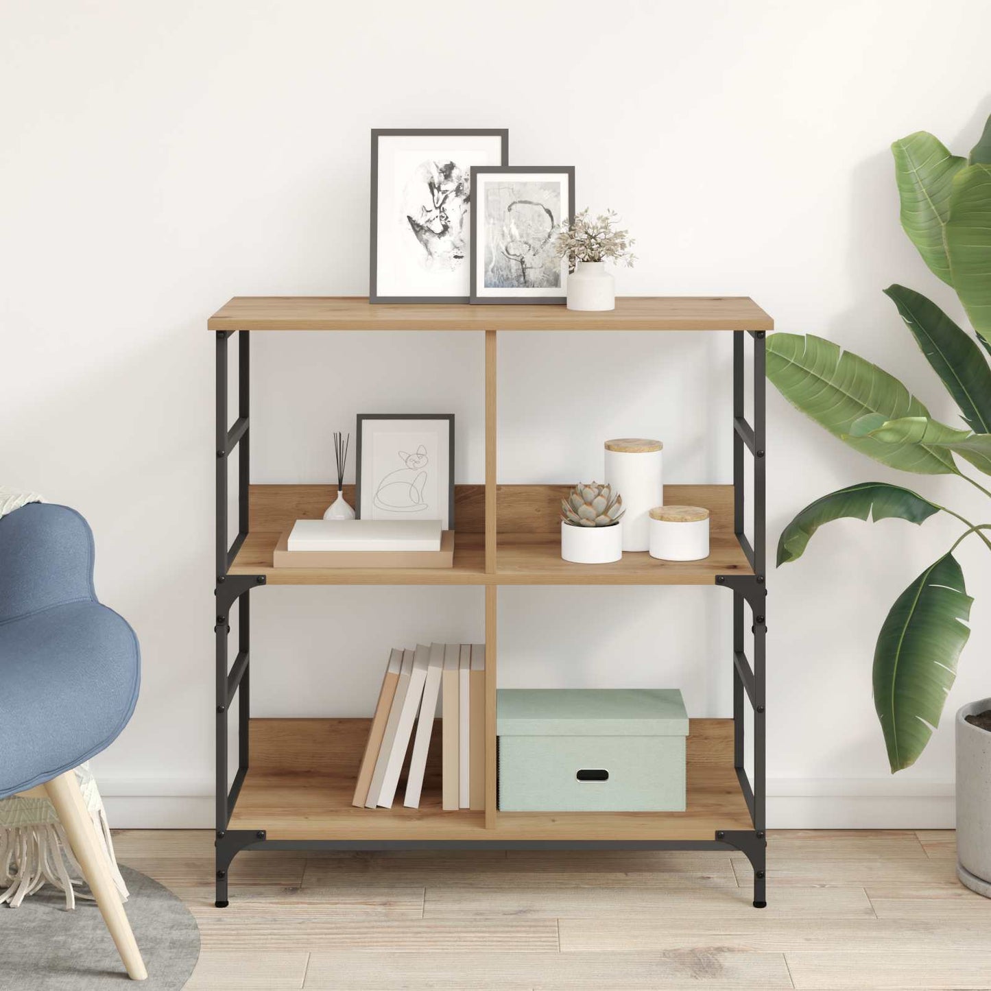 Boekenkast 4-laags 78,5 x 33 x 82 cm Bewerkt hout is nu te koop bij PeponiXL, paradijselijk wonen!