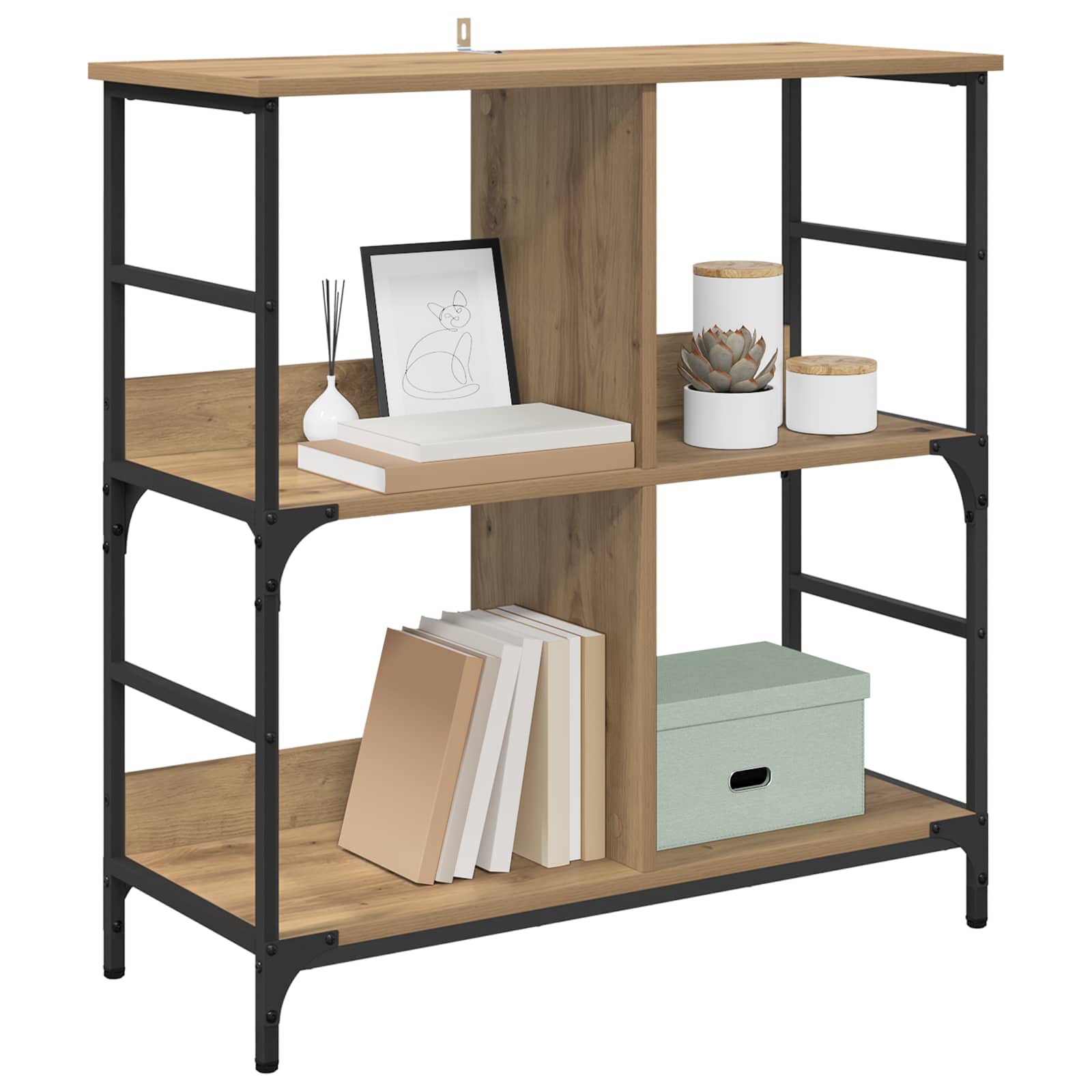 Boekenkast 4-laags 78,5 x 33 x 82 cm Bewerkt hout is nu te koop bij PeponiXL, paradijselijk wonen!