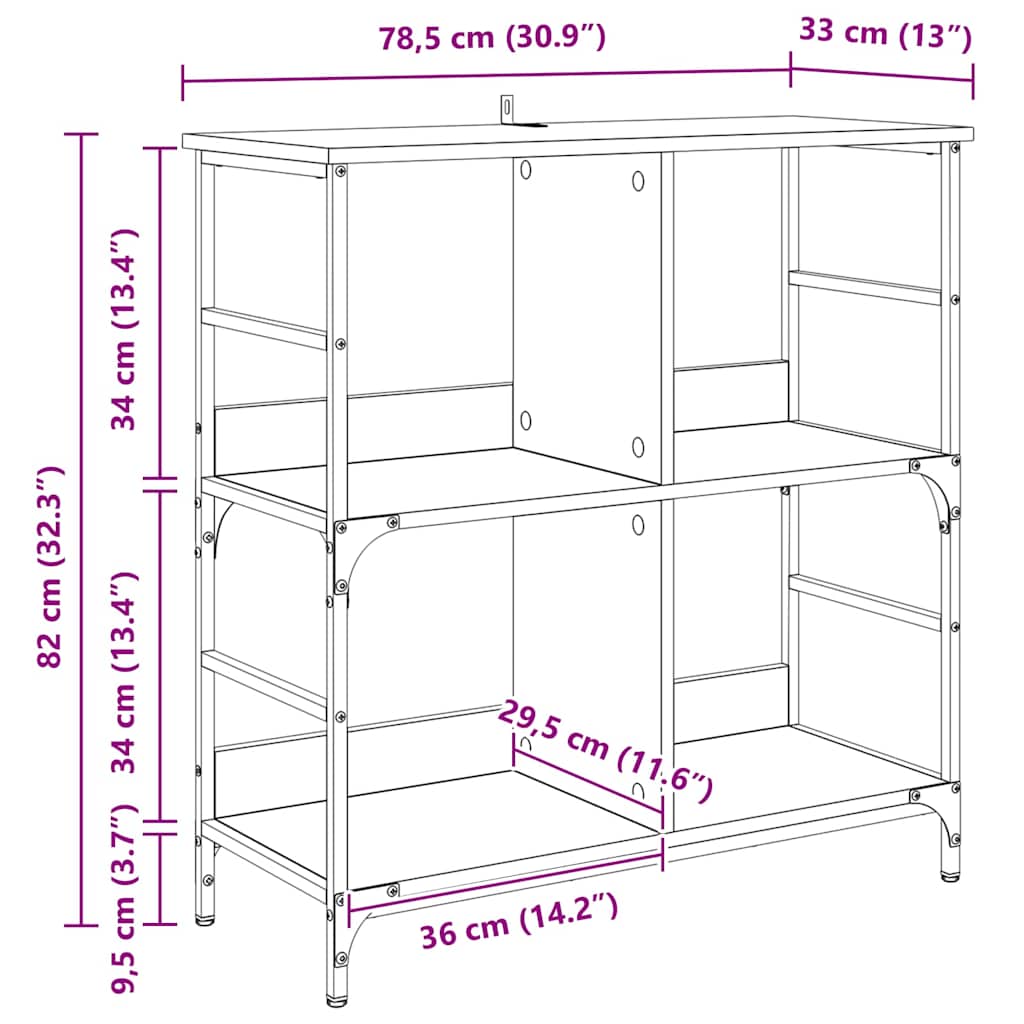 Boekenkast artisanaal eikenkleurig 78,5 x 33 x 82 cm is nu te koop bij PeponiXL, paradijselijk wonen!