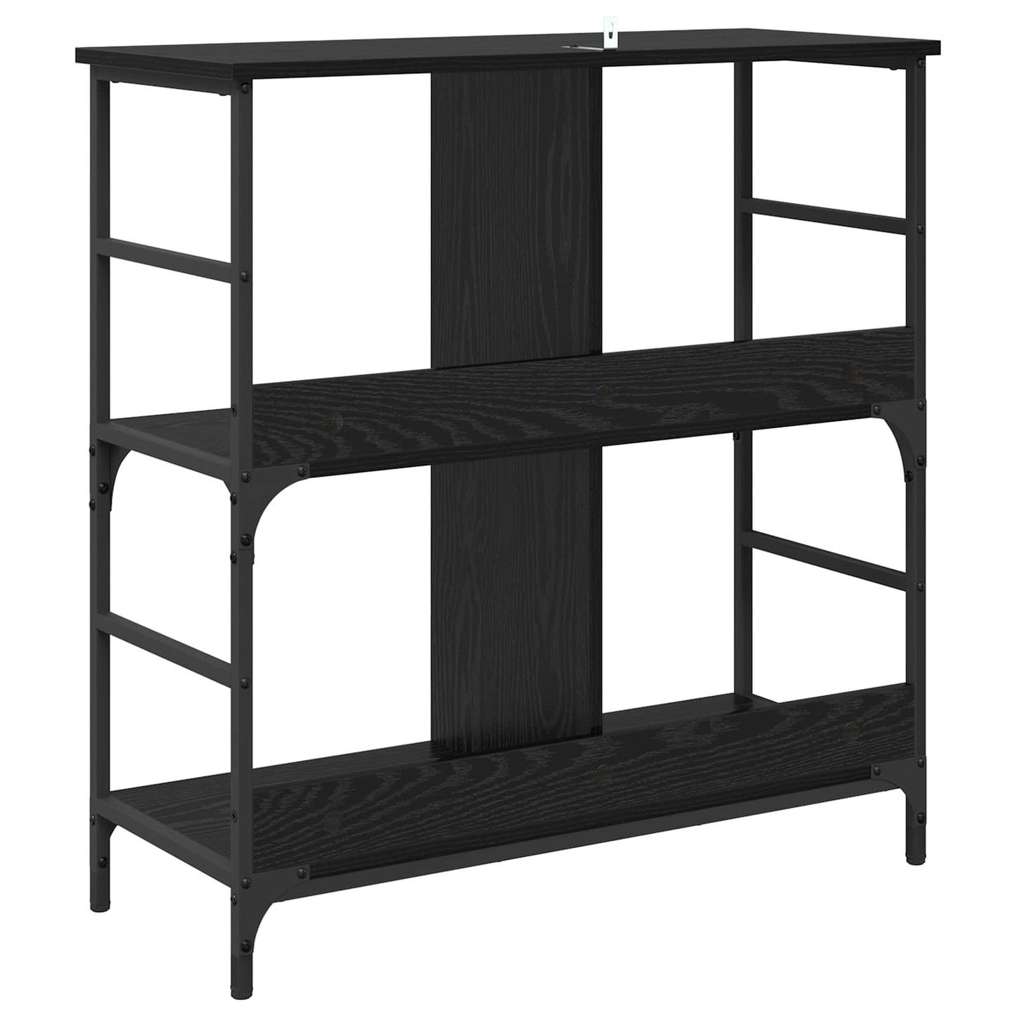 Boekenkast Zwart eiken 78,5 x 33 x 82 cm Bewerkt hout is nu te koop bij PeponiXL, paradijselijk wonen!