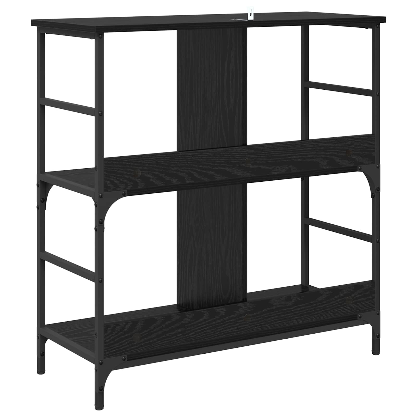 Boekenkast Zwart eiken 78,5 x 33 x 82 cm Bewerkt hout is nu te koop bij PeponiXL, paradijselijk wonen!
