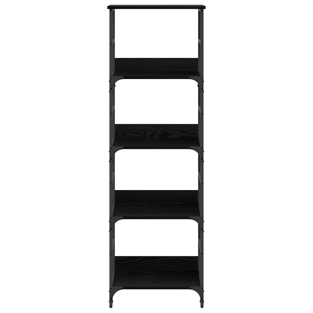 Boekenkast Zwart Eiken 50 x 33 x 153 cm Bewerkt hout is nu te koop bij PeponiXL, paradijselijk wonen!