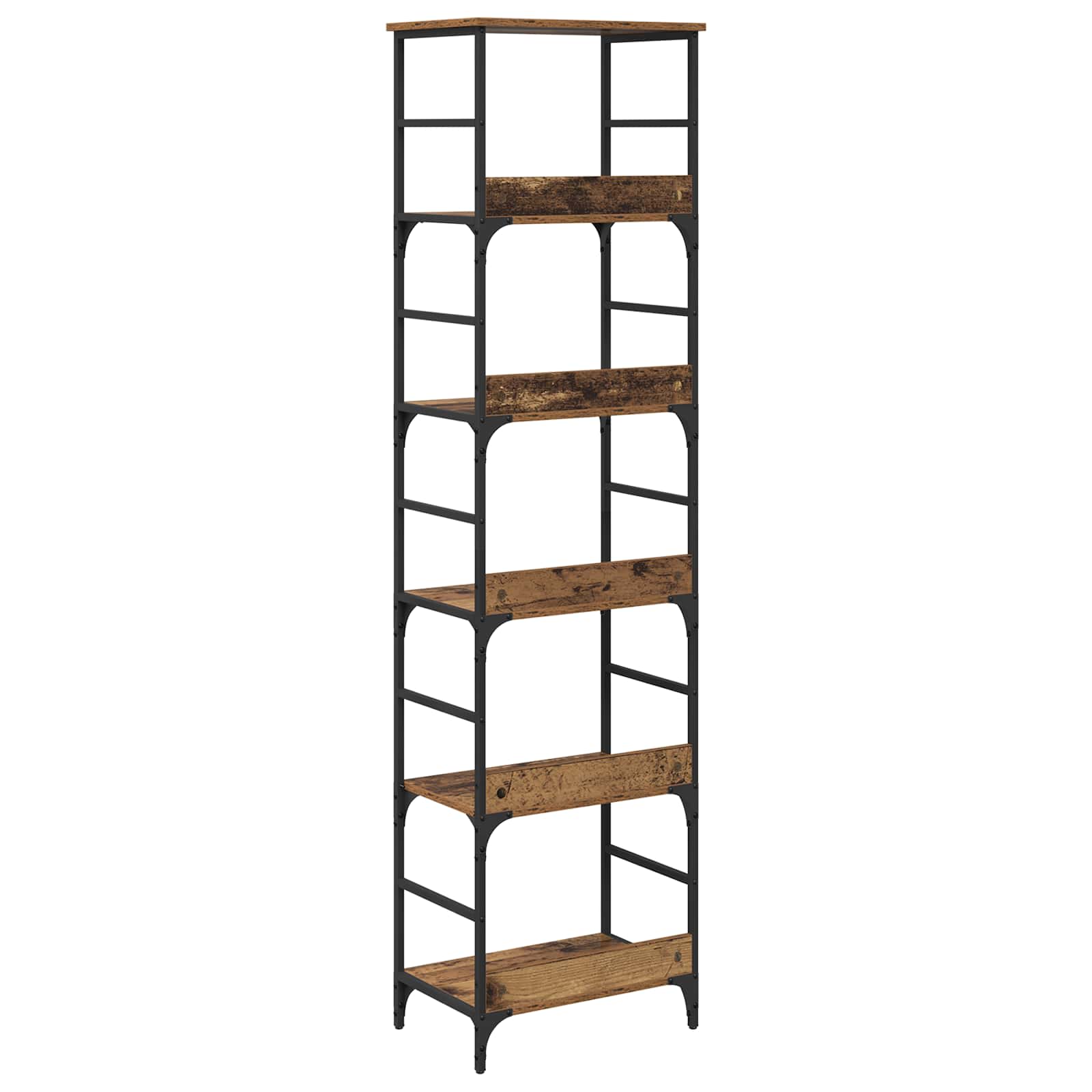 Boekenkast Oudhout 50 x 33 x 188,5 cm Bewerkt hout is nu te koop bij PeponiXL, paradijselijk wonen!
