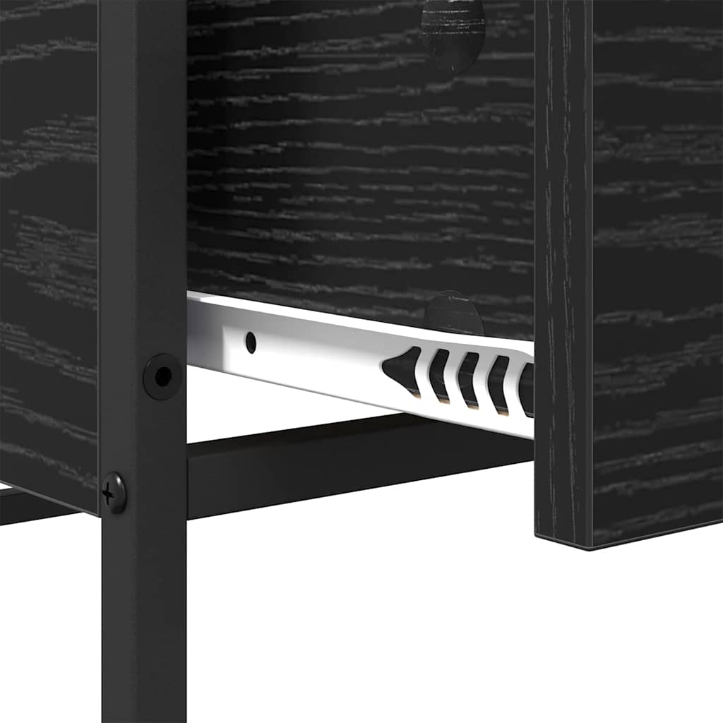 Salontafel met lade Zwart Eiken 100 x 51 x 45 cm Bewerkt hout is nu te koop bij PeponiXL, paradijselijk wonen!