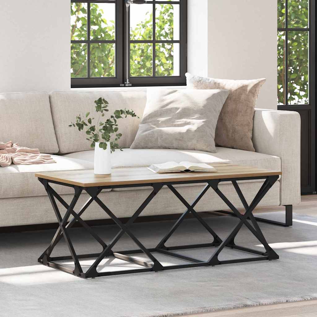 Salontafel Artisan Eiken 100 x 49 x 40 cm Bewerkt hout is nu te koop bij PeponiXL, paradijselijk wonen!