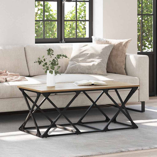 Salontafel Artisan Eiken 100 x 49 x 40 cm Bewerkt hout is nu te koop bij PeponiXL, paradijselijk wonen!
