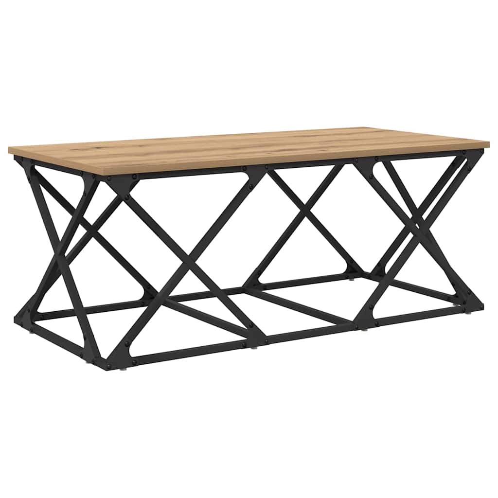 Salontafel Artisan Eiken 100 x 49 x 40 cm Bewerkt hout is nu te koop bij PeponiXL, paradijselijk wonen!