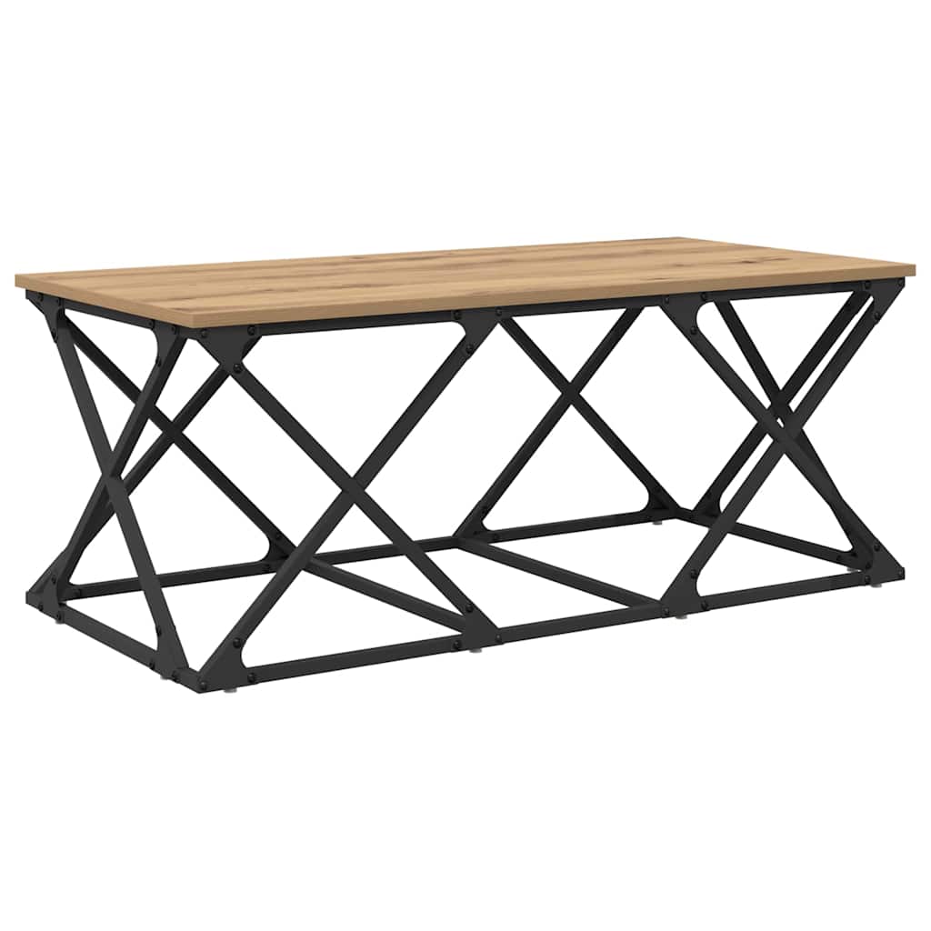 Salontafel Artisan Eiken 100 x 49 x 40 cm Bewerkt hout is nu te koop bij PeponiXL, paradijselijk wonen!