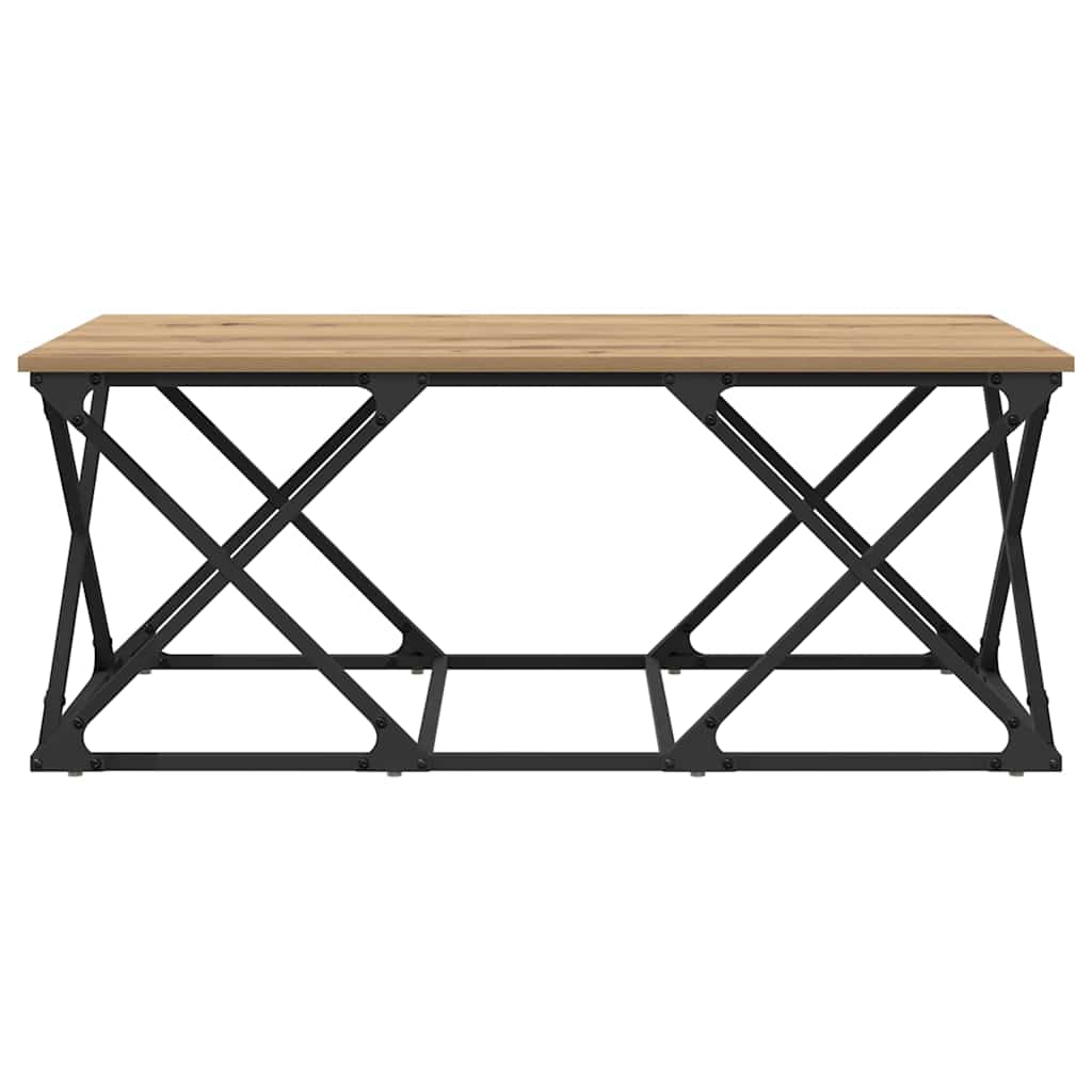 Salontafel Artisan Eiken 100 x 49 x 40 cm Bewerkt hout is nu te koop bij PeponiXL, paradijselijk wonen!