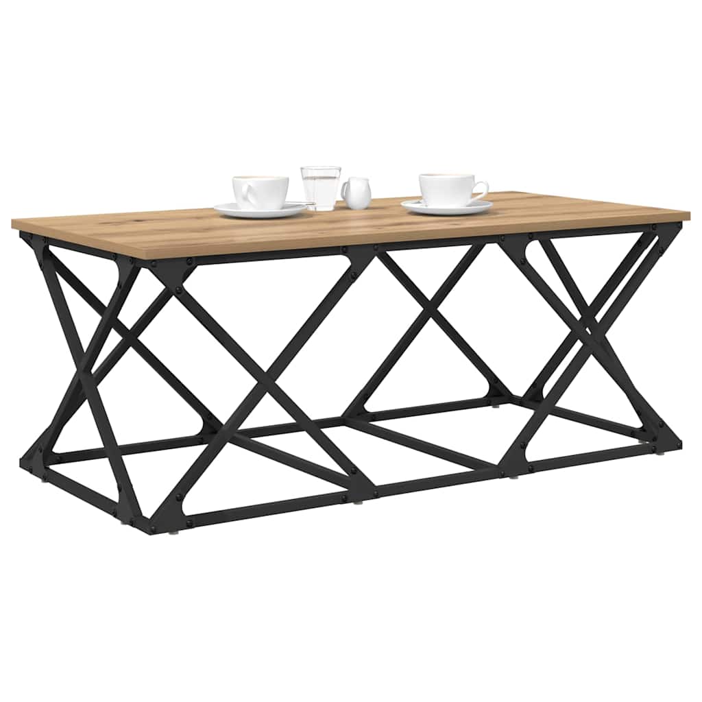 Salontafel Artisan Eiken 100 x 49 x 40 cm Bewerkt hout is nu te koop bij PeponiXL, paradijselijk wonen!