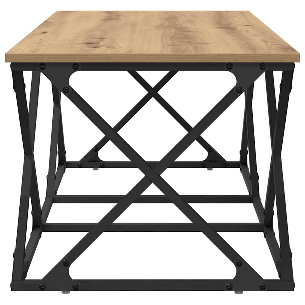 Salontafel Artisan Eiken 100 x 49 x 40 cm Bewerkt hout is nu te koop bij PeponiXL, paradijselijk wonen!
