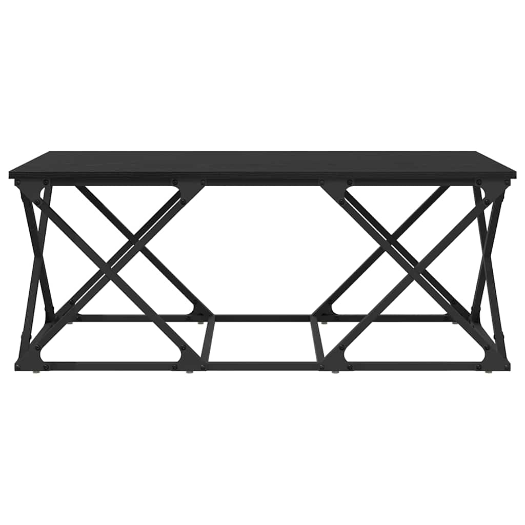 Salontafel Zwart Eiken 100 x 49 x 40 cm Bewerkt hout is nu te koop bij PeponiXL, paradijselijk wonen!