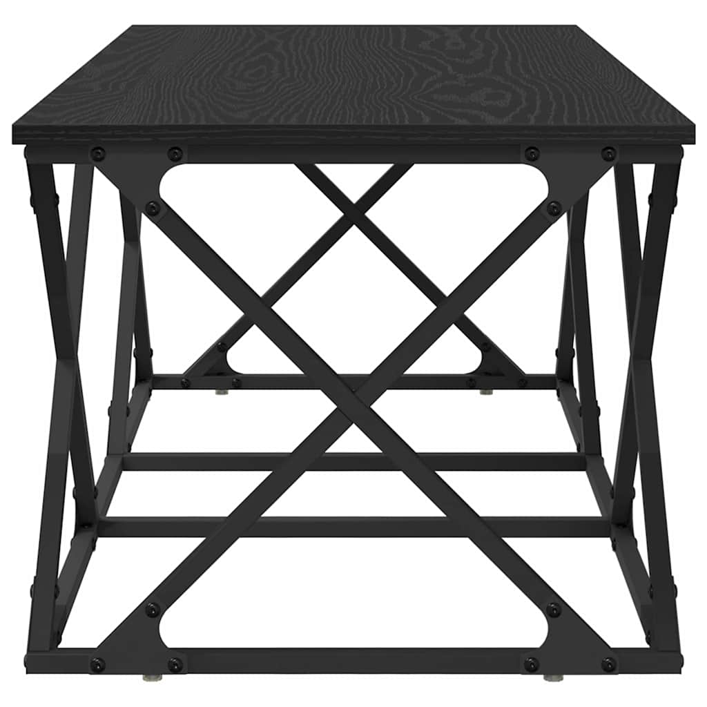 Salontafel Zwart Eiken 100 x 49 x 40 cm Bewerkt hout is nu te koop bij PeponiXL, paradijselijk wonen!